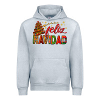 Heather Grey Feliz Navidad With Sombrero Tree Urban Hoodie - BundleAndBundleShop