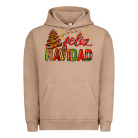 Pigment Burro Feliz Navidad With Sombrero Tree Urban Hoodie - BundleAndBundleShop