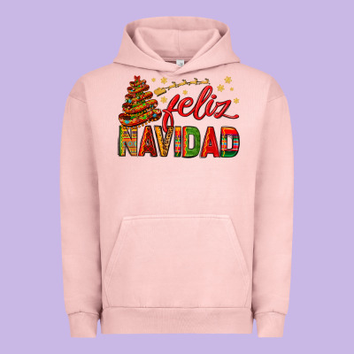 Feliz Navidad With Sombrero Tree Urban Hoodie Designed By Bundleandbundleshop