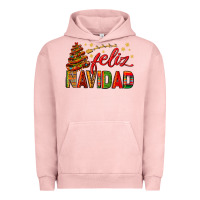 Pigment Salmon Feliz Navidad With Sombrero Tree Urban Hoodie - BundleAndBundleShop