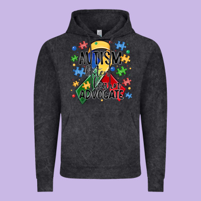Autism Listen Learn Advocate Vintage Hoodie Designed By Maliassmallbusiness