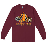 Burgundy happy fall Long Sleeve Tee - JahusDesignShop