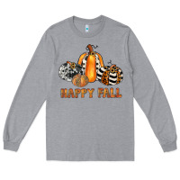Heather Grey happy fall Long Sleeve Tee - JahusDesignShop