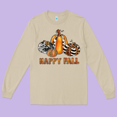 Happy Fall Long Sleeve Tee Designed By Jahusdesignshop