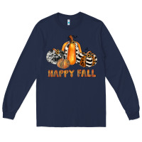 Navy happy fall Long Sleeve Tee - JahusDesignShop