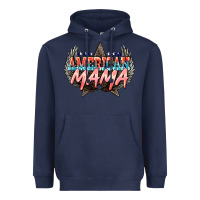 Navy American mama Mother's Day Heavyweight Hoodie - HowdyJamesFarm