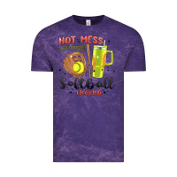 Cloud Purple hot mess always stressed softball mama stanley cup Vintage Tee - MaliasSmallBusiness