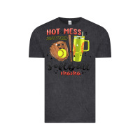 Vintage Black hot mess always stressed softball mama stanley cup Vintage Tee - MaliasSmallBusiness