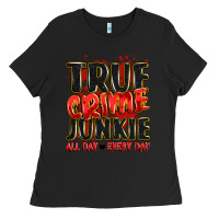 Black true crime junkie all day every day Ladies Tee - JahusDesignShop