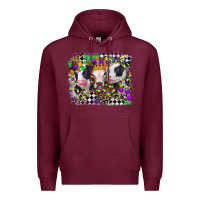 Burgundy mardi gras heifers Premium Hoodie - CowGirlArtShop