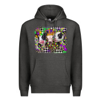 Charcoal Heather mardi gras heifers Premium Hoodie - CowGirlArtShop