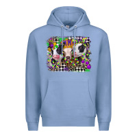 Colony Blue mardi gras heifers Premium Hoodie - CowGirlArtShop