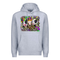 Heather Grey mardi gras heifers Premium Hoodie - CowGirlArtShop