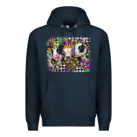 Navy mardi gras heifers Premium Hoodie - CowGirlArtShop