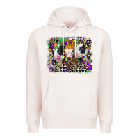 Pale Pink mardi gras heifers Premium Hoodie - CowGirlArtShop