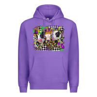 Purple mardi gras heifers Premium Hoodie - CowGirlArtShop