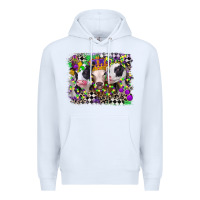 White mardi gras heifers Premium Hoodie - CowGirlArtShop