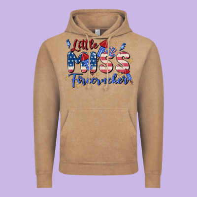 Little Miss Firecracker Vintage Hoodie Designed By Maliassmallbusiness