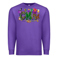 Purple cma mardi gras cowgirl Premium Sweatshirt - CowGirlArtShop