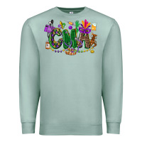 Seafoam cma mardi gras cowgirl Premium Sweatshirt - CowGirlArtShop