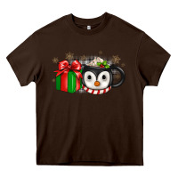 Chocolate Brown Christmas penguin coffee Heavy Core Tee - JahusDesignShop