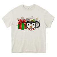 Cream Christmas penguin coffee Heavy Core Tee - JahusDesignShop