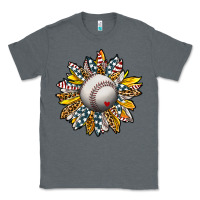 Charcoal Heather Baseball Sunflower Classic Tee - CowhideDigitalArt