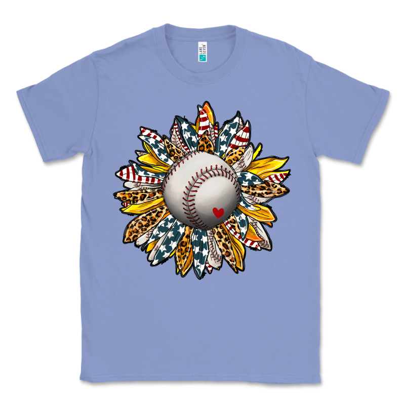 Baseball Sunflower Classic Tee by CowhideDigitalArt | Teevron