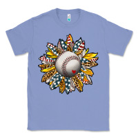 Colony Blue Baseball Sunflower Classic Tee - CowhideDigitalArt