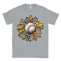 Heather Grey Baseball Sunflower Classic Tee - CowhideDigitalArt