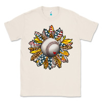 Natural Baseball Sunflower Classic Tee - CowhideDigitalArt