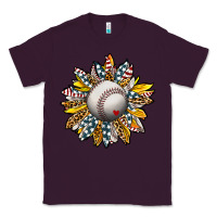 Plum Baseball Sunflower Classic Tee - CowhideDigitalArt