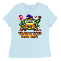 Baby Blue transportation department Ladies Tee - AdoDesignShop