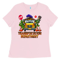 Bubblegum Pink transportation department Ladies Tee - AdoDesignShop
