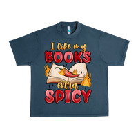 Midnight Navy i like my books extra spicy Urban Heavy Tee - MaliasSmallBusiness