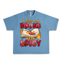 Pebble Blue i like my books extra spicy Urban Heavy Tee - MaliasSmallBusiness