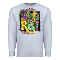 Heather Grey mardi gras Premium Sweatshirt - CowGirlArtShop