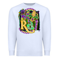 White mardi gras Premium Sweatshirt - CowGirlArtShop