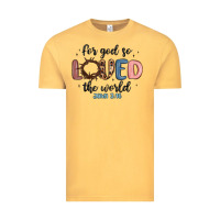 Vintage Mustard for god so loved the world Vintage Tee - MaliasSmallBusiness