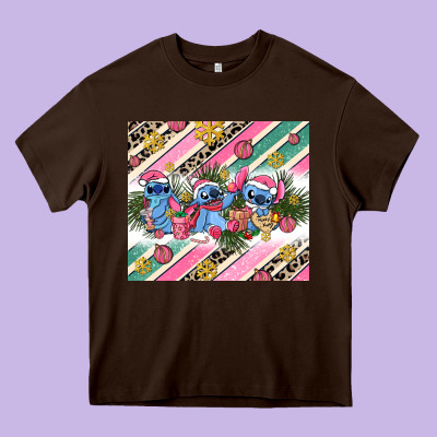 Pink Stitch  Christmas Heavy Core Tee Designed By Adodesignshop