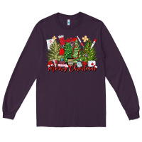 Plum merry christmas nurse trees Long Sleeve Tee - MaliasSmallBusiness