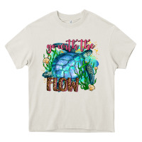 Cream go with the flow Heavy Core Tee - AdoDesignShop