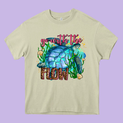 Go With The Flow Heavy Core Tee Designed By Adodesignshop