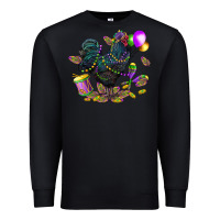 Black mardi gras chicken Premium Sweatshirt - CowGirlArtShop