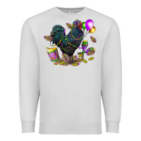 Dove Grey mardi gras chicken Premium Sweatshirt - CowGirlArtShop