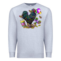 Heather Grey mardi gras chicken Premium Sweatshirt - CowGirlArtShop