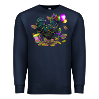 Navy mardi gras chicken Premium Sweatshirt - CowGirlArtShop