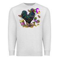 Oatmeal Heather mardi gras chicken Premium Sweatshirt - CowGirlArtShop