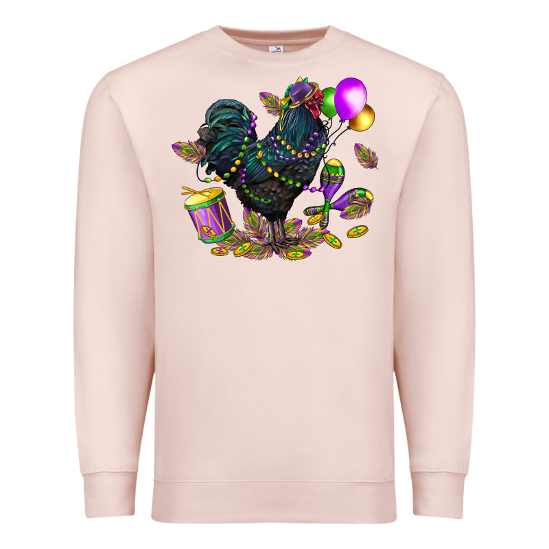 Mardi Gras Chicken Premium Sweatshirt by CowGirlArtShop | Teevron