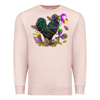 Pale Pink mardi gras chicken Premium Sweatshirt - CowGirlArtShop
